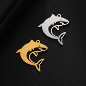 EUEAVAN 5 tk roostevabast terasest hai meisterdamise amuletid kaelakee ehete valmistamiseks mere kalade loomade kaelakee ripatsitarvikute jaoks