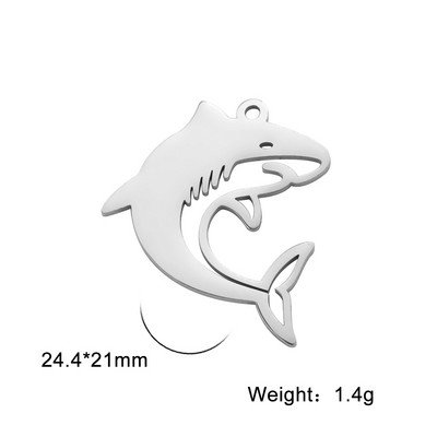 EUEAVAN 5 tk roostevabast terasest hai meisterdamise amuletid kaelakee ehete valmistamiseks mere kalade loomade kaelakee ripatsitarvikute jaoks
