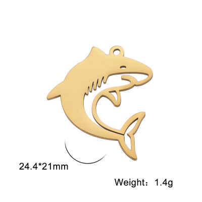 EUEAVAN 5 tk roostevabast terasest hai meisterdamise amuletid kaelakee ehete valmistamiseks mere kalade loomade kaelakee ripatsitarvikute jaoks