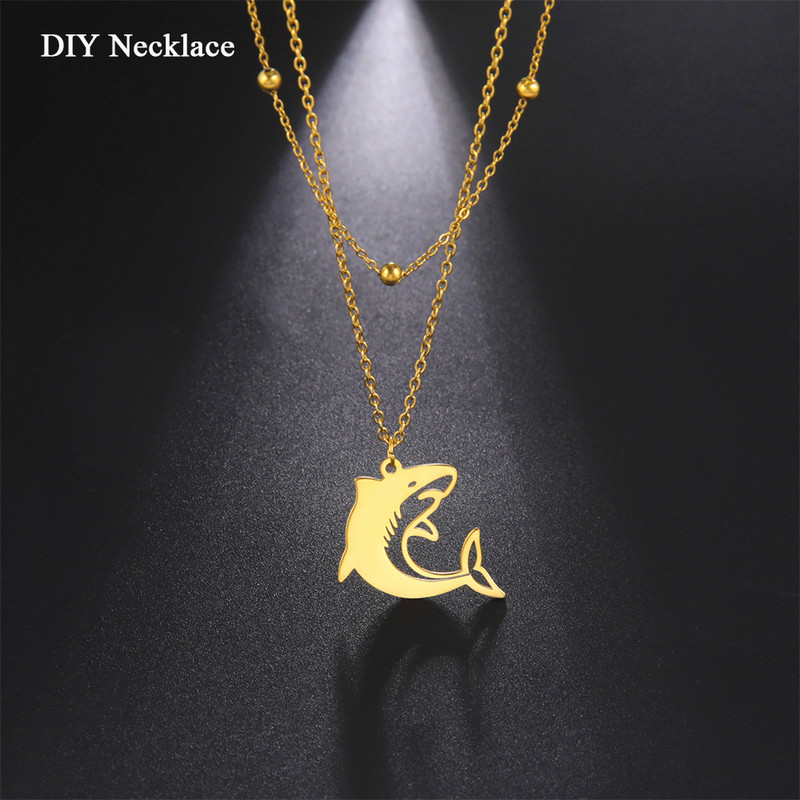 EUEAVAN 5 tk roostevabast terasest hai meisterdamise amuletid kaelakee ehete valmistamiseks mere kalade loomade kaelakee ripatsitarvikute jaoks