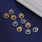 EUEAVAN 5 komada Životinja Mačka Pas Šapa Privjesci od nehrđajućeg čelika Maleni privjesak za izradu nakita Ogrlica Narukvica DIY pribor Veleprodaja