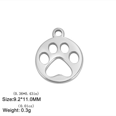 EUEAVAN 5 komada Životinja Mačka Pas Šapa Privjesci od nehrđajućeg čelika Maleni privjesak za izradu nakita Ogrlica Narukvica DIY pribor Veleprodaja