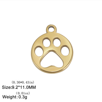 EUEAVAN 5 komada Životinja Mačka Pas Šapa Privjesci od nehrđajućeg čelika Maleni privjesak za izradu nakita Ogrlica Narukvica DIY pribor Veleprodaja