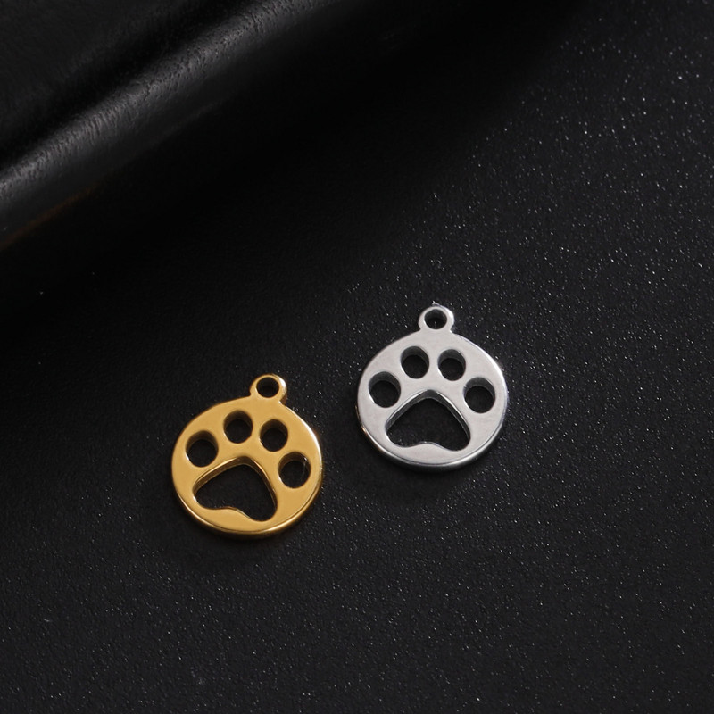 EUEAVAN 5 komada Životinja Mačka Pas Šapa Privjesci od nehrđajućeg čelika Maleni privjesak za izradu nakita Ogrlica Narukvica DIY pribor Veleprodaja