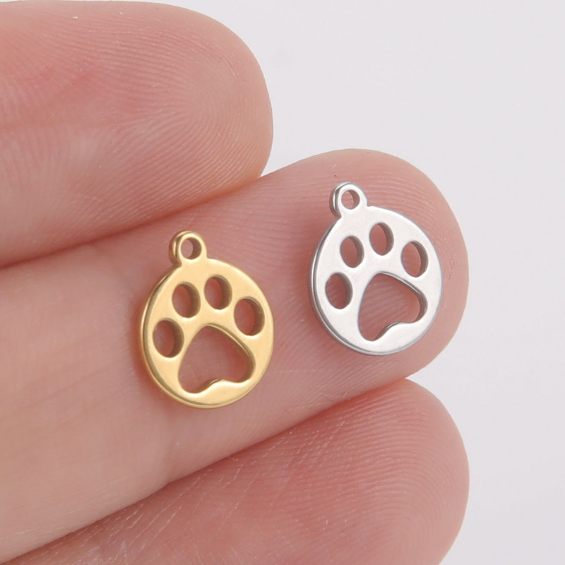 EUEAVAN 5 komada Životinja Mačka Pas Šapa Privjesci od nehrđajućeg čelika Maleni privjesak za izradu nakita Ogrlica Narukvica DIY pribor Veleprodaja