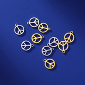 EUEAVAN 5 komada privjesaka za mir za izradu nakita od nehrđajućeg čelika s minimalnim privjeskom, ogrlicom, narukvicom, ručno rađenim DIY potrepštinama, veleprodaja