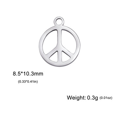 EUEAVAN 5 komada privjesaka za mir za izradu nakita od nehrđajućeg čelika s minimalnim privjeskom, ogrlicom, narukvicom, ručno rađenim DIY potrepštinama, veleprodaja