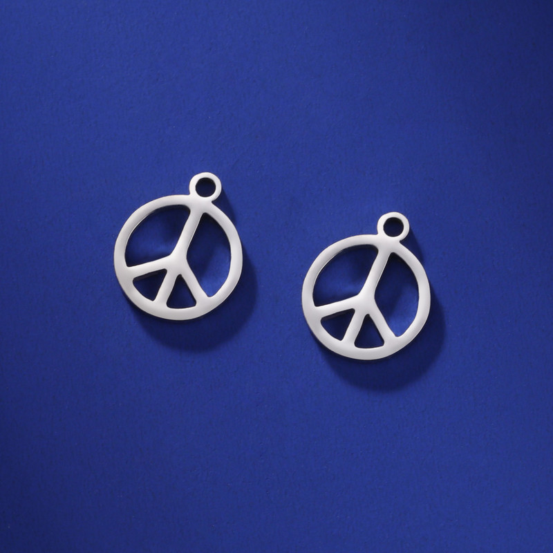 EUEAVAN 5 komada privjesaka za mir za izradu nakita od nehrđajućeg čelika s minimalnim privjeskom, ogrlicom, narukvicom, ručno rađenim DIY potrepštinama, veleprodaja