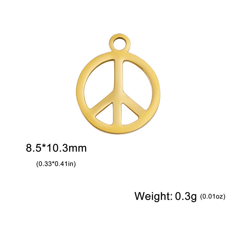 EUEAVAN 5 komada privjesaka za mir za izradu nakita od nehrđajućeg čelika s minimalnim privjeskom, ogrlicom, narukvicom, ručno rađenim DIY potrepštinama, veleprodaja