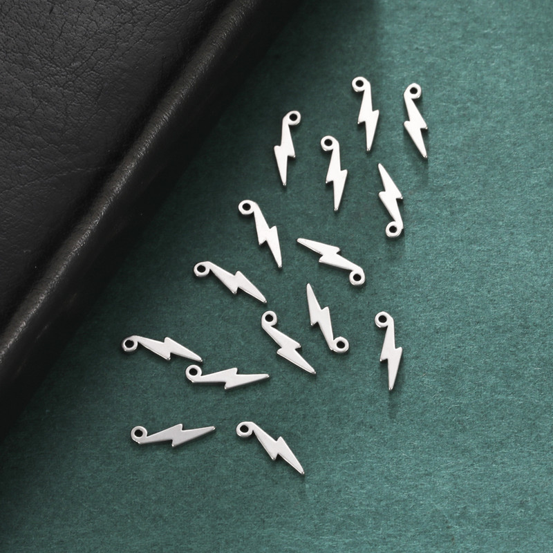 EUEAVAN 5vnt mažyčiai pakabukai nerūdijančio plieno žaibo pakabukas apyrankėms karoliai auskarai papuošalų gamybos reikmenys pasidaryk pats pakabukas