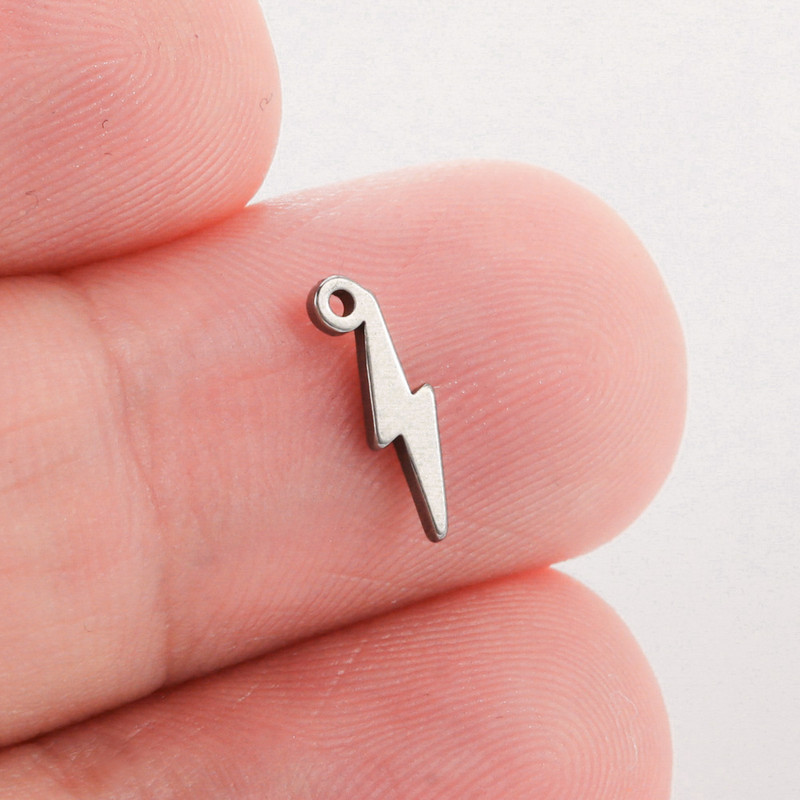 EUEAVAN 5vnt mažyčiai pakabukai nerūdijančio plieno žaibo pakabukas apyrankėms karoliai auskarai papuošalų gamybos reikmenys pasidaryk pats pakabukas