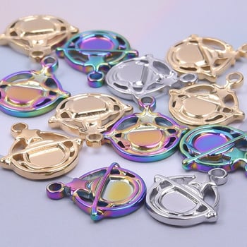 WZNB 5Pcs Saturn Planet Charms για κοσμήματα που φτιάχνουν αστέρια Κρεμαστό κολιέ σκουλαρίκι από ανοξείδωτο ατσάλι Diy Χειροποίητα αξεσουάρ