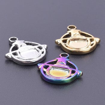 WZNB 5Pcs Saturn Planet Charms για κοσμήματα που φτιάχνουν αστέρια Κρεμαστό κολιέ σκουλαρίκι από ανοξείδωτο ατσάλι Diy Χειροποίητα αξεσουάρ