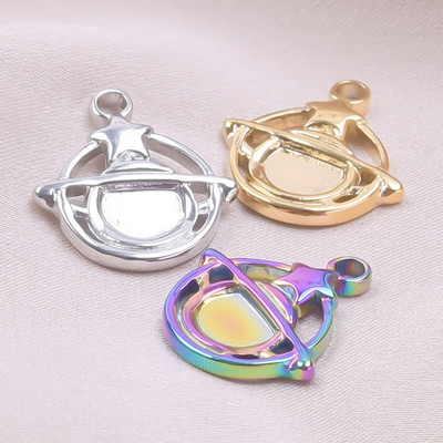 WZNB 5Pcs Saturn Planet Charms για κοσμήματα που φτιάχνουν αστέρια Κρεμαστό κολιέ σκουλαρίκι από ανοξείδωτο ατσάλι Diy Χειροποίητα αξεσουάρ
