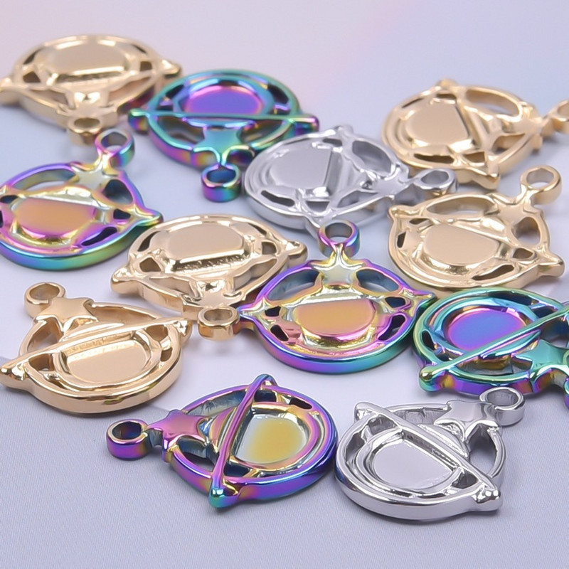 WZNB 5 vnt Saturno planetos žavesiai papuošalams gaminti žvaigždės iš nerūdijančio plieno pakabukas pasidaryk pats auskarai, karoliai, rankų darbo priedai