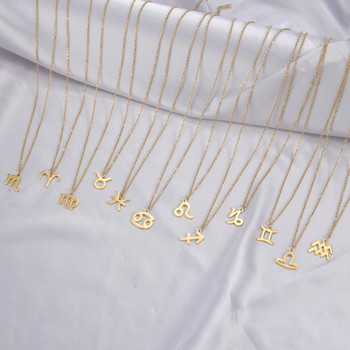 EUEAVAN 12 τμχ Zodiac Charms Γούρια από ανοξείδωτο ατσάλι Constellation for Jewelry Making DIY Κολιέ Βραχιόλι Γυναικεία δώρα