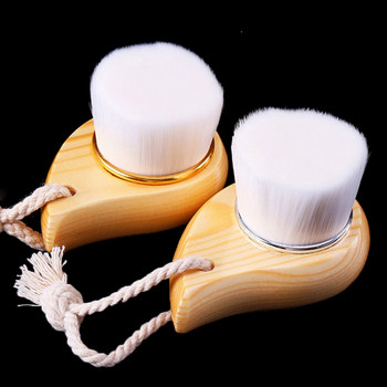 Blackhead Deep Cleaner Beauty Facial Massage Brush Facial Care Ξύλινη λαβή Βούρτσα καθαρισμού προσώπου Μαλακές ίνες Απολέπιση μαλλιών