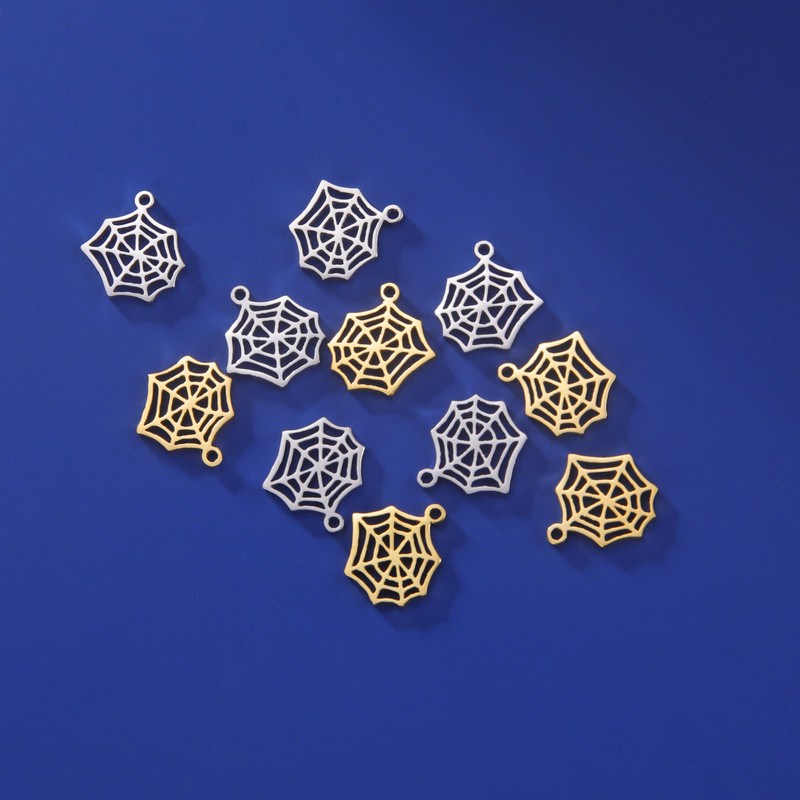 EUEAVAN 5tk ämblikuvõrgu amuletid roostevabast terasest minimaalne ripats kaelakee käevõrud kõrvarõngad isetegemise ehete valmistamise tarvikud hulgimüük