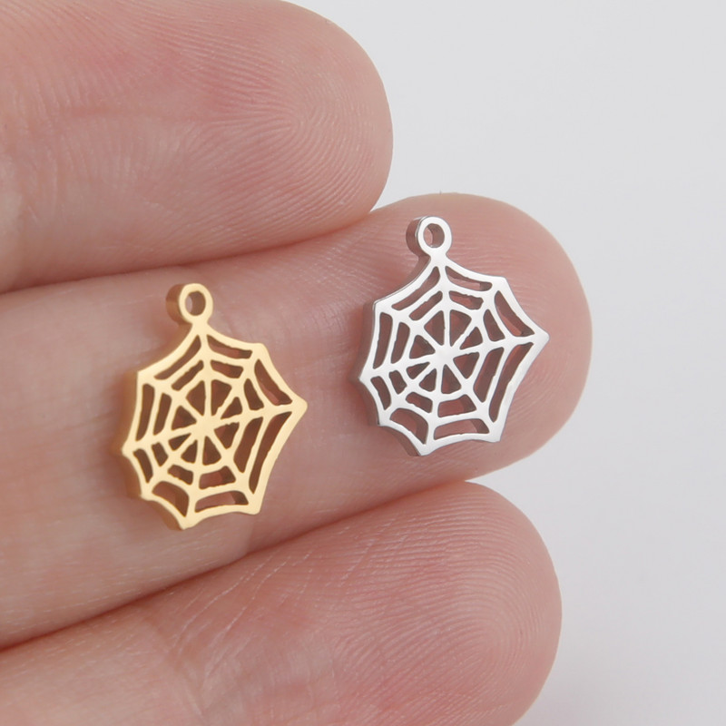 EUEAVAN 5tk ämblikuvõrgu amuletid roostevabast terasest minimaalne ripats kaelakee käevõrud kõrvarõngad isetegemise ehete valmistamise tarvikud hulgimüük