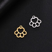 EUEAVAN 5 vnt., nerūdijančio plieno šunų katės letenėlių pakabukai papuošalams gaminti, maži gyvūnai, pakabukas „pasidaryk pats“ karoliai, apyrankės, auskarai, didmeninė prekyba