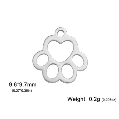 EUEAVAN 5 vnt., nerūdijančio plieno šunų katės letenėlių pakabukai papuošalams gaminti, maži gyvūnai, pakabukas „pasidaryk pats“ karoliai, apyrankės, auskarai, didmeninė prekyba