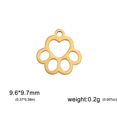 EUEAVAN 5 vnt., nerūdijančio plieno šunų katės letenėlių pakabukai papuošalams gaminti, maži gyvūnai, pakabukas „pasidaryk pats“ karoliai, apyrankės, auskarai, didmeninė prekyba