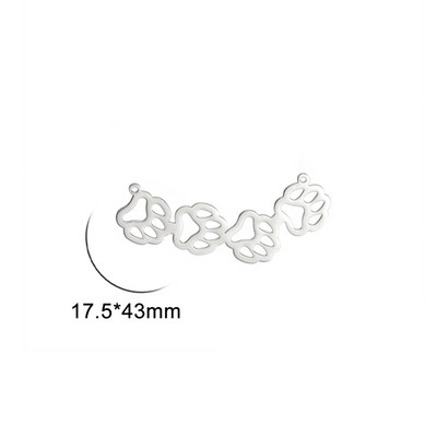 EUEAVAN 5 vnt., nerūdijančio plieno šunų katės letenėlių pakabukai papuošalams gaminti, maži gyvūnai, pakabukas „pasidaryk pats“ karoliai, apyrankės, auskarai, didmeninė prekyba