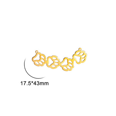 EUEAVAN 5 vnt., nerūdijančio plieno šunų katės letenėlių pakabukai papuošalams gaminti, maži gyvūnai, pakabukas „pasidaryk pats“ karoliai, apyrankės, auskarai, didmeninė prekyba