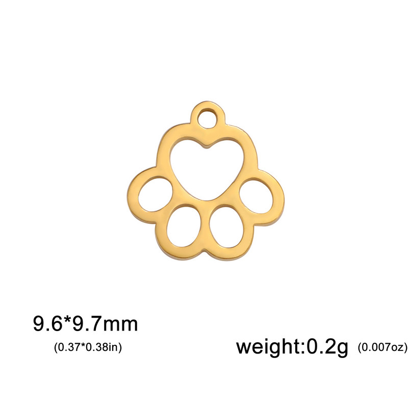 EUEAVAN 5 vnt., nerūdijančio plieno šunų katės letenėlių pakabukai papuošalams gaminti, maži gyvūnai, pakabukas „pasidaryk pats“ karoliai, apyrankės, auskarai, didmeninė prekyba