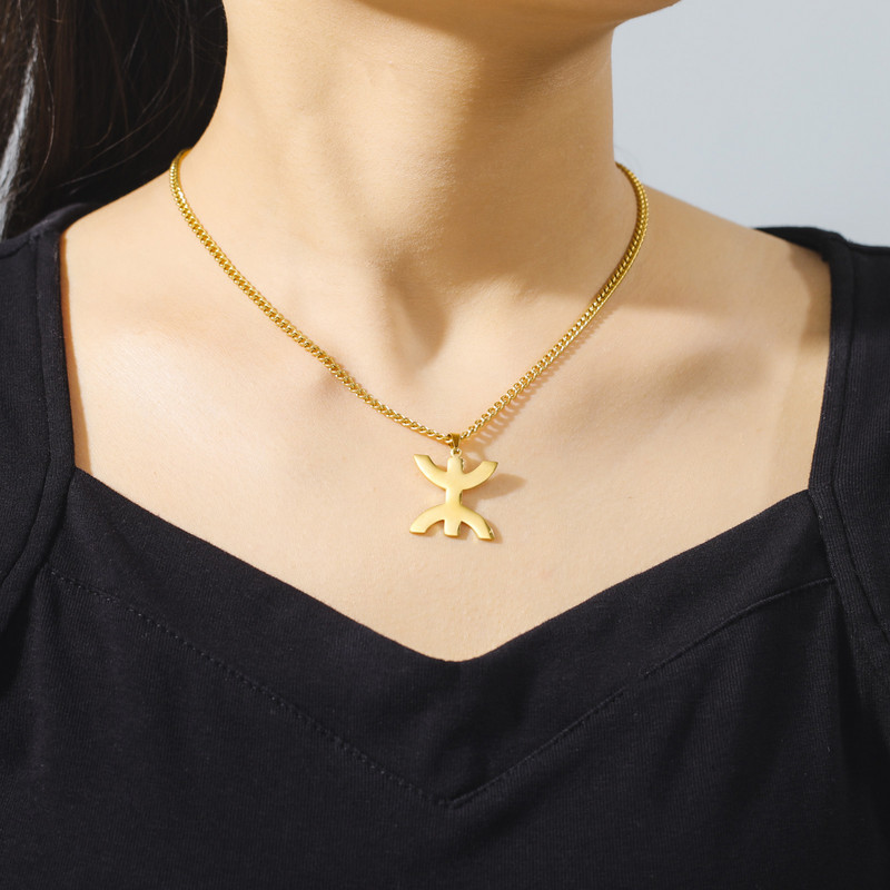 EUEAVAN 5 komada od nehrđajućeg čelika Afrički Berberski simboli privjesci za ogrlicu Etnički privjesak u afričkom kabilskom stilu Izrada nakita