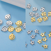 EUEAVAN 5tk Smiley Face Charms Star roostevabast terasest võlukee DIY kaelakee käevõru kõrvarõngas ehete valmistamise tarvikud hulgimüük