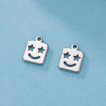 EUEAVAN 5 τμχ Smiley Face Charms Star από ανοξείδωτο ατσάλι Γούρι DIY κολιέ σκουλαρίκι Σκουλαρίκια Προμήθειες κατασκευής κοσμημάτων Χονδρική