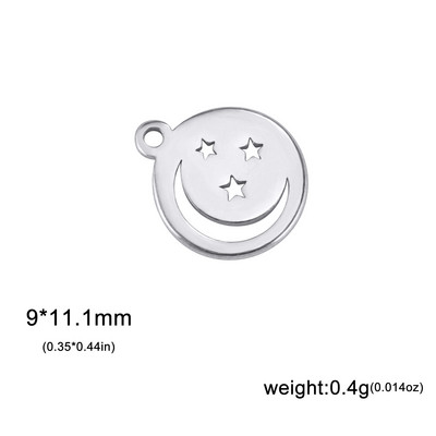 EUEAVAN 5tk Smiley Face Charms Star roostevabast terasest võlukee DIY kaelakee käevõru kõrvarõngas ehete valmistamise tarvikud hulgimüük