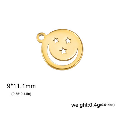 EUEAVAN 5tk Smiley Face Charms Star roostevabast terasest võlukee DIY kaelakee käevõru kõrvarõngas ehete valmistamise tarvikud hulgimüük