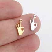 EUEAVAN 5 komada privjesaka od nehrđajućeg čelika za izradu nakita Pokret ruke OK Privjesak Ogrlica Naušnice Narukvice DIY pribor