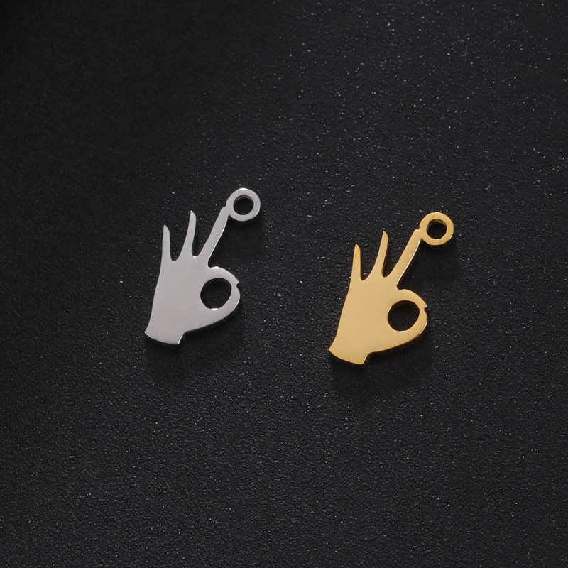 EUEAVAN 5 komada privjesaka od nehrđajućeg čelika za izradu nakita Pokret ruke OK Privjesak Ogrlica Naušnice Narukvice DIY pribor