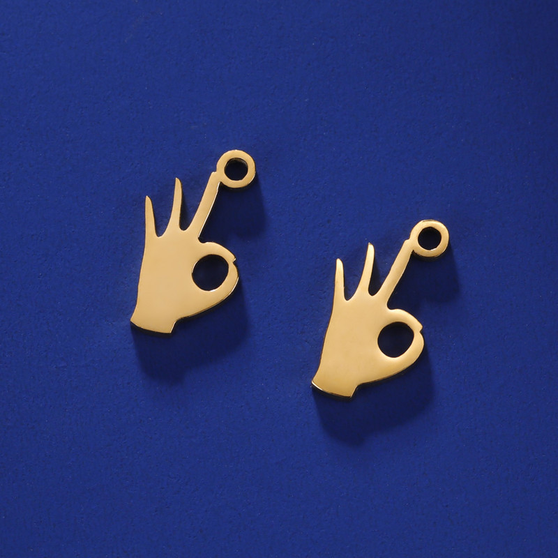 EUEAVAN 5 komada privjesaka od nehrđajućeg čelika za izradu nakita Pokret ruke OK Privjesak Ogrlica Naušnice Narukvice DIY pribor