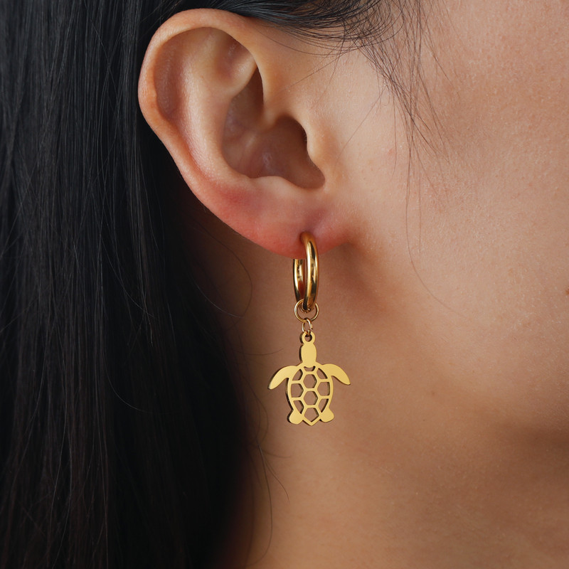 EUEAVAN 5tk Roostevabast terasest kilpkonn amuletid ehete valmistamiseks Loomade kõrvarõngad Kaelakeed Käevõrud DIY ripatsitarbed hulgimüük