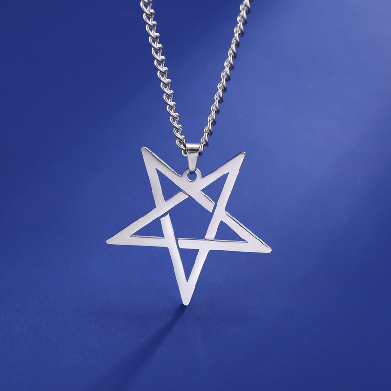 EUEAVAN 5tk ümberpööratud Pentagram Pentacle roostevabast terasest amuletid ehete valmistamiseks Amulet Nõidus kaelakee Kõrvarõngad Ripats