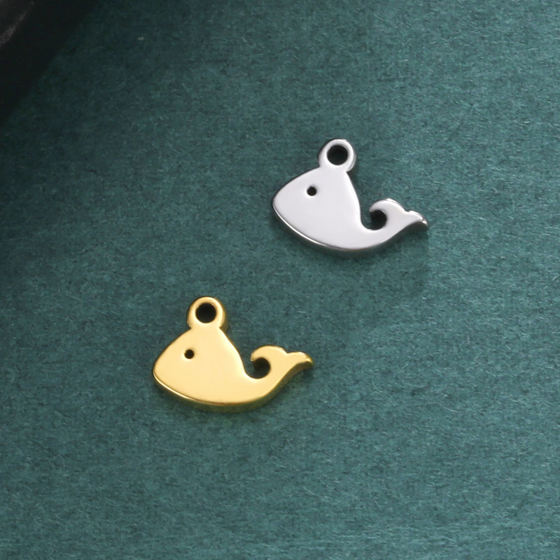 EUEAVAN 5tk roostevabast terasest amuletid vaaladelfiini amulett käevõrudele ripats kaelakee kõrvarõngad aksessuaarid hulgimüük tarvikud