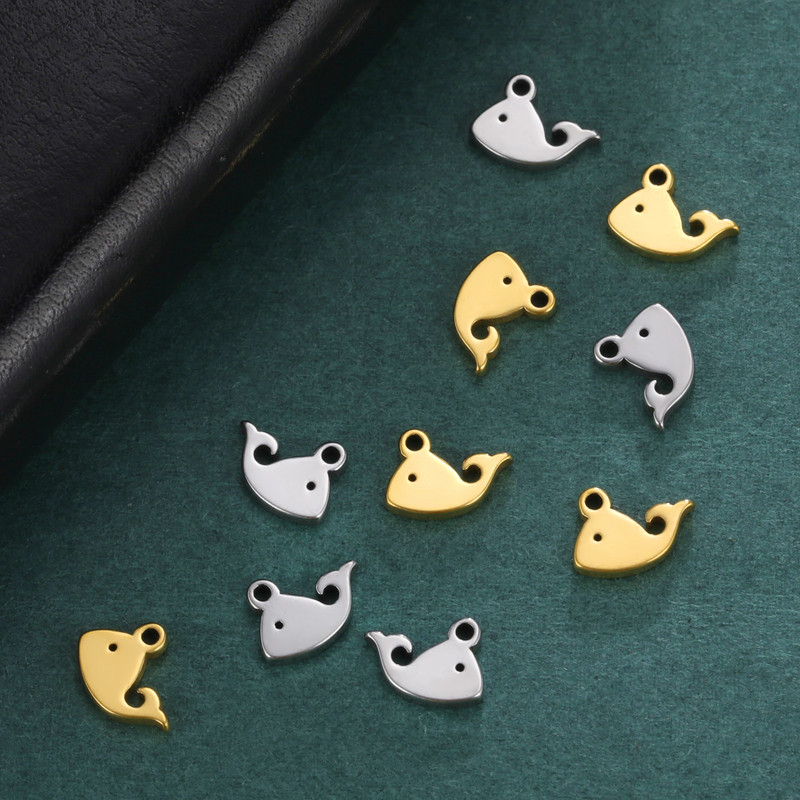 EUEAVAN 5tk roostevabast terasest amuletid vaaladelfiini amulett käevõrudele ripats kaelakee kõrvarõngad aksessuaarid hulgimüük tarvikud