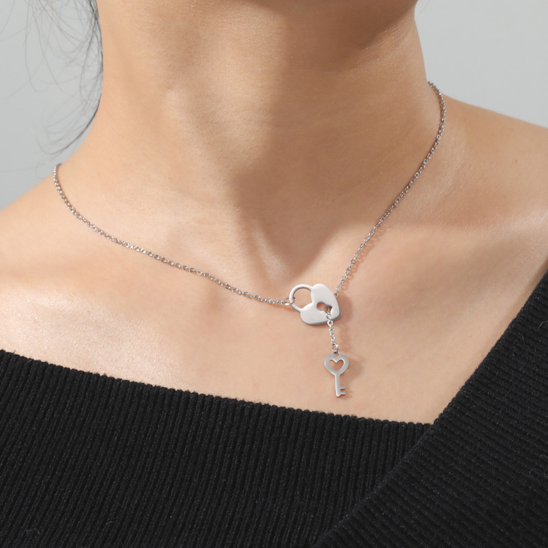 EUEAVAN 5db Szív kulcsos zár rozsdamentes acél medálok medálok ékszerkészítéshez nyaklánc karkötő barkács kiegészítők Valentin ajándékok