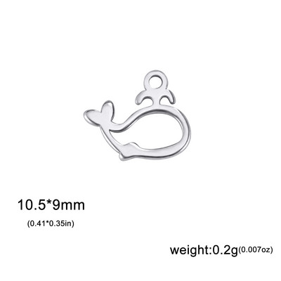 EUEAVAN 5tk roostevabast terasest amuletid ehete valmistamiseks Dolphin Rabbit Elephant Loomade ripats DIY kaelakee kõrvarõngad hulgimüük