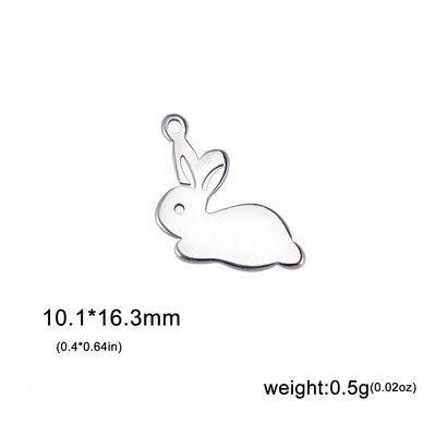 EUEAVAN 5tk roostevabast terasest amuletid ehete valmistamiseks Dolphin Rabbit Elephant Loomade ripats DIY kaelakee kõrvarõngad hulgimüük