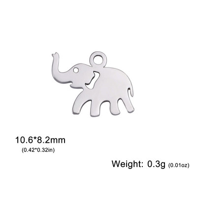 EUEAVAN 5tk roostevabast terasest amuletid ehete valmistamiseks Dolphin Rabbit Elephant Loomade ripats DIY kaelakee kõrvarõngad hulgimüük