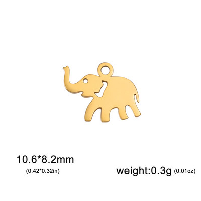 EUEAVAN 5tk roostevabast terasest amuletid ehete valmistamiseks Dolphin Rabbit Elephant Loomade ripats DIY kaelakee kõrvarõngad hulgimüük