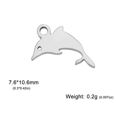 EUEAVAN 5tk roostevabast terasest amuletid ehete valmistamiseks Dolphin Rabbit Elephant Loomade ripats DIY kaelakee kõrvarõngad hulgimüük