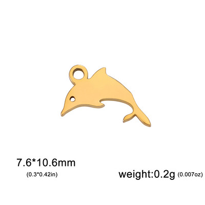 EUEAVAN 5tk roostevabast terasest amuletid ehete valmistamiseks Dolphin Rabbit Elephant Loomade ripats DIY kaelakee kõrvarõngad hulgimüük