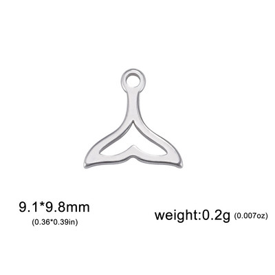 EUEAVAN 5tk roostevabast terasest amuletid ehete valmistamiseks Dolphin Rabbit Elephant Loomade ripats DIY kaelakee kõrvarõngad hulgimüük