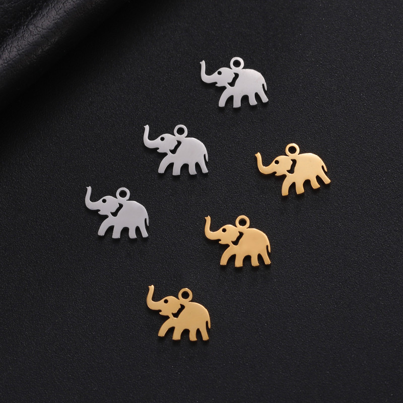 EUEAVAN 5tk roostevabast terasest amuletid ehete valmistamiseks Dolphin Rabbit Elephant Loomade ripats DIY kaelakee kõrvarõngad hulgimüük